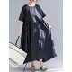 Plus Size Casual Half Sleeve Pleated Maxi Dress