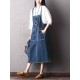 Plus Size Casual Loose Spaghetti Straps Denim Dress