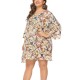 Plus Size Casual Printed Long Sleeve Short Dress