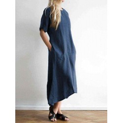 Plus Size Casual Short Sleeve Irregular Hem Dress