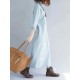 Plus Size Casual Turtle Neck Long Sleeve Solid Color Dress