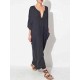 Plus Size Casual V-neck Half Sleeve Kaftan Maxi Dress