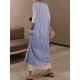 Plus Size Casual V-neck Sleeveless Stripe Maxi Dress with Pockets Plus Size Casual V-neck Sleeveless Stripe Maxi Dress with Pockets