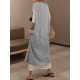 Plus Size Casual V-neck Sleeveless Stripe Maxi Dress with Pockets Plus Size Casual V-neck Sleeveless Stripe Maxi Dress with Pockets