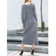 Plus Size Casual Women Batwing Sleeve Dress