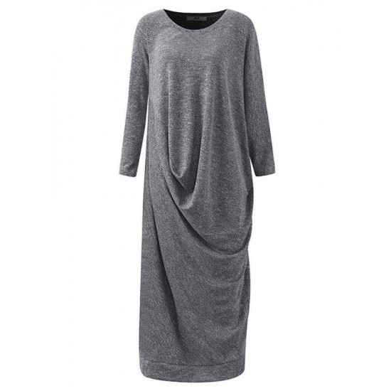 Plus Size Casual Women Batwing Sleeve Dress