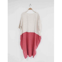 Plus Size Casual Women Color Patchwork Short Sleeve Dress