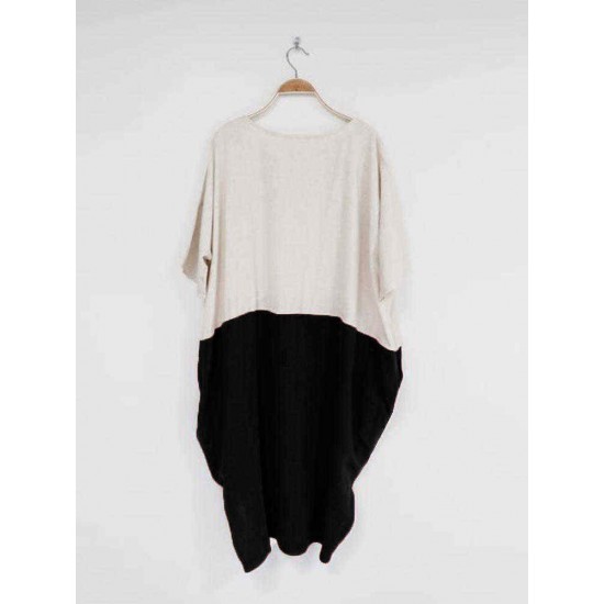 Plus Size Casual Women Color Patchwork Short Sleeve Dress Plus Size Casual Women Color Patchwork Short Sleeve Dress