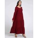 Plus Size Casual Women Flared Sleeve Ruffle Plain Dresses Plus Size Casual Women Flared Sleeve Ruffle Plain Dresses