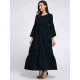 Plus Size Casual Women Flared Sleeve Ruffle Plain Dresses Plus Size Casual Women Flared Sleeve Ruffle Plain Dresses