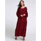 Plus Size Casual Women Flared Sleeve Ruffle Plain Dresses Plus Size Casual Women Flared Sleeve Ruffle Plain Dresses