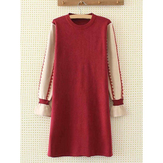 Plus Size Casual Women Knitted Dresss