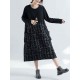 Plus Size Casual Women Loose Patchwork Maxi Dresses