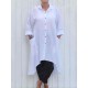 Plus Size Casual Women Turn-down Collar Cotton Long Blouse