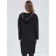 Plus Size Casual Women V-Neck Hooded Dresses