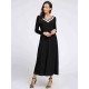 Plus Size Casual Women V-Neck Long Sleeve Maxi Dress