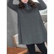 Plus Size Casual Women Zipper High Collar Mini Dress