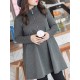 Plus Size Casual Women Zipper High Collar Mini Dress