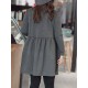 Plus Size Casual Women Zipper High Collar Mini Dress