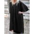 Plus Size Elegant V-neck Batwing Sleeve Baggy Drawstring Dress