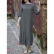 Plus Size Elegant Women Crew Neck Half Sleeve Loose Dress