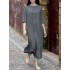 Plus Size Elegant Women Crew Neck Half Sleeve Loose Dress