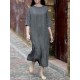 Plus Size Elegant Women Crew Neck Half Sleeve Loose Dress