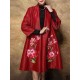 Plus Size Elegant Women Floral Embroidery Cardigans