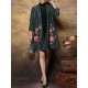 Plus Size Elegant Women Floral Embroidery Cardigans