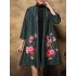 Plus Size Elegant Women Floral Embroidery Cardigans