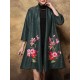 Plus Size Elegant Women Floral Embroidery Cardigans