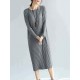 Plus Size Elegant Women Long Sleeve Slim Dress Knitted Cotton Sexy Party Dresses