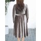 Plus Size Elegant Women Stripe Gold Velvet Dress