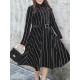 Plus Size Elegant Women Stripe Gold Velvet Dress