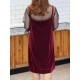 Plus Size Eleglant Women Gold Velvet Sleeveless Dress