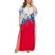 Plus Size Floral Print Batwing Sleeve Boho Maxi Dress