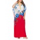 Plus Size Floral Print Batwing Sleeve Boho Maxi Dress