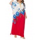 Plus Size Floral Print Batwing Sleeve Boho Maxi Dress