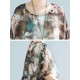 Plus Size Floral Print Batwing Sleeve Chiffon Dress