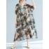 Plus Size Floral Print Batwing Sleeve Chiffon Dress