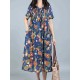 Plus Size Floral Printed Loose Dresses Short Sleeve Ruffled Pockets Casual Dress for Women Plus Size Floral Printed Loose Dresses Short Sleeve Ruffled Pockets Casual Dress for Women