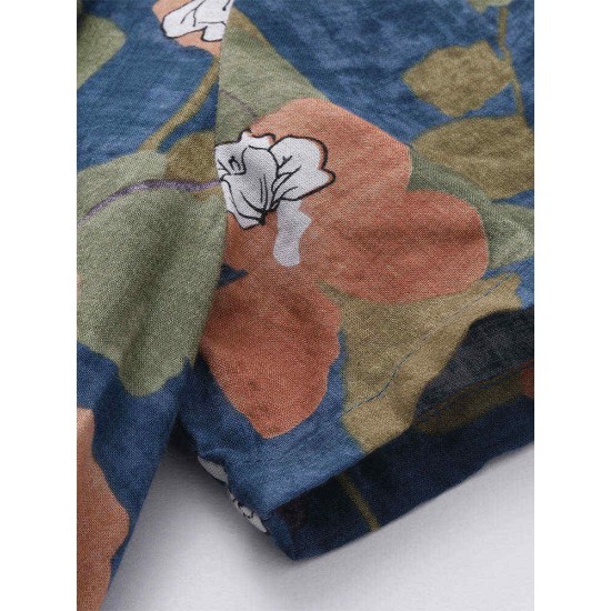 Plus Size Floral Printed Loose Dresses Short Sleeve Ruffled Pockets Casual Dress for Women Plus Size Floral Printed Loose Dresses Short Sleeve Ruffled Pockets Casual Dress for Women