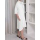 Plus Size Knotted Neckline Half Sleeve Cotton Dress