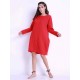 Plus Size Loose Women Dresses Pocket Long Sleeve O-neck Dress