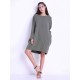 Plus Size Loose Women Dresses Pocket Long Sleeve O-neck Dress