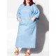 Plus Size M-5XL Casual A-line Three Quarter Sleeve Maxi Dress Plus Size M-5XL Casual A-line Three Quarter Sleeve Maxi Dress