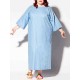 Plus Size M-5XL Casual A-line Three Quarter Sleeve Maxi Dress Plus Size M-5XL Casual A-line Three Quarter Sleeve Maxi Dress
