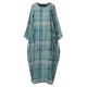 Plus Size Plaid Long Sleeve Casual Dress with Pockets