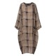 Plus Size Plaid Long Sleeve Casual Dress with Pockets