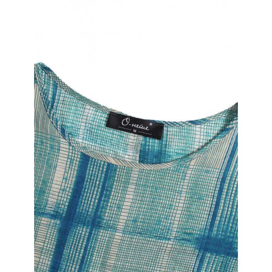 Plus Size Plaid Long Sleeve Casual Dress with Pockets